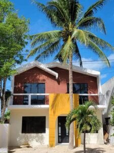 Vista fachada casa en la playa en venta Progreso Chicxulub puerto