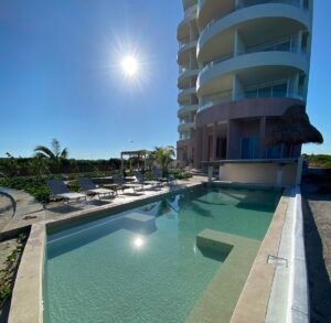 Vista exterior departamento en venta Telchac