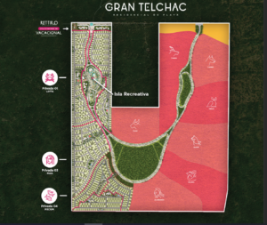 Mapa del máster plan de terrenos en venta en Gran Telchac