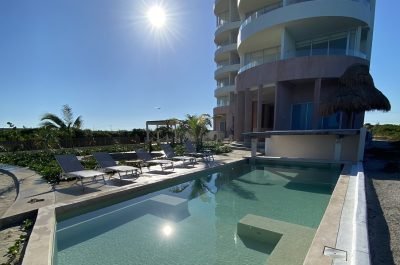 Vista exterior departamento en venta Telchac